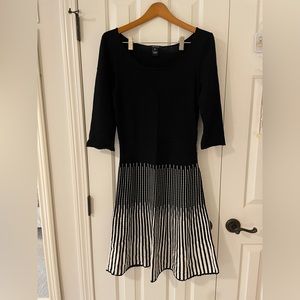 Pink Tartan brand black and white knit fit and flare dress M
